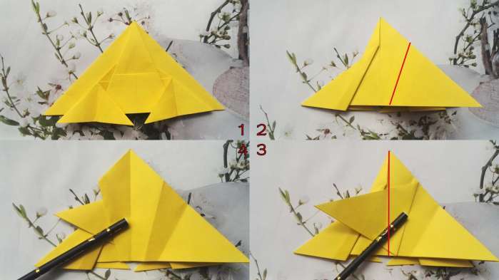 Origami Three - dimensional Fighter Jet-No:4-Origami Toy