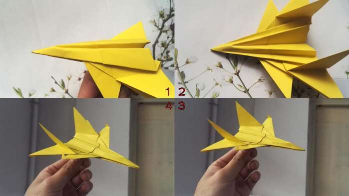 Origami Three - dimensional Fighter Jet-No:7-Origami Toy