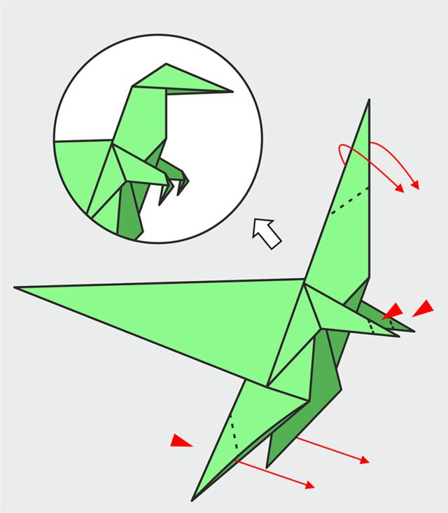 Origami Dinosaur step by step-No:14-Origami Animals