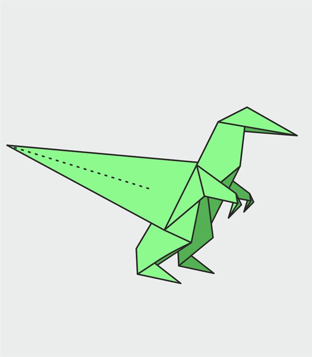 Origami Dinosaur step by step-No:15-Origami Animals
