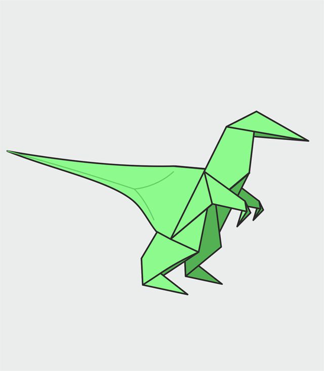Origami Dinosaur step by step-No:16-Origami Animals